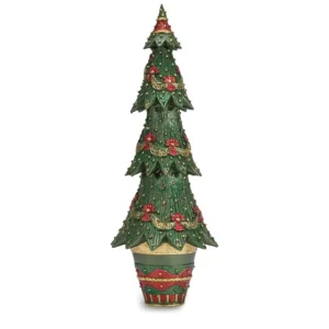 Henriette Natale>Albero H.43Cm. Verde Fiori Rossi X'Mas Trees