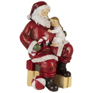 Clayre&eef Natale>Babbo con bimba  9x18 cm