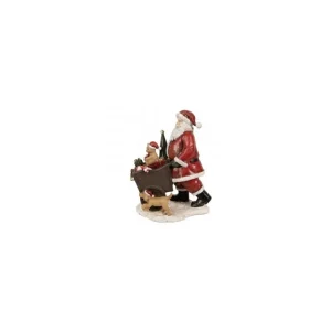 Clayre&eef Natale>Babbo con Regali e Cagnolino 12x8x15cm