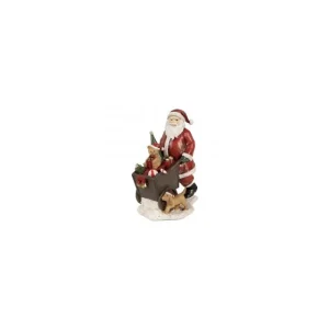 Clayre&eef Natale>Babbo con Regali e Cagnolino 12x8x15cm