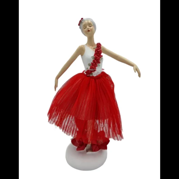 Preziosa Luxury Home Christmas Natale>Ballerina in Tulle Rosso: Decorazione Elegante per Casa