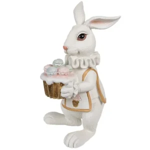 Clayre&eef Pasqua>Bianconiglio con cupcake 8x7x14 cm