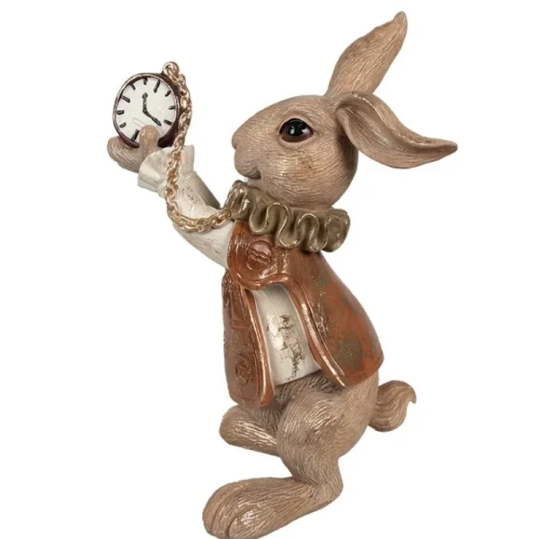 Clayre&eef Pasqua>Bianconiglio con Orologio 21x17x30 cm