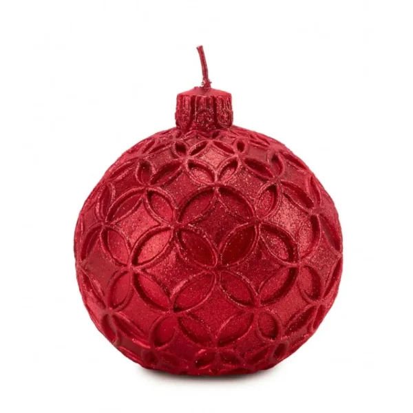 Fade Natale>Candles nora red sfera cm.9