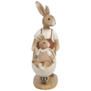 Clayre&eef Pasqua>Conigli con Carriola 15x7x21 cm