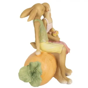 Clayre&eef Pasqua>Conigli su Carota 17x10x15 cm