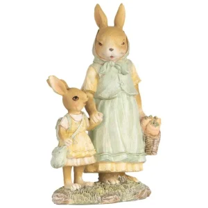 Clayre&eef Pasqua>Coniglietta con Figlia 14x7x20 cm