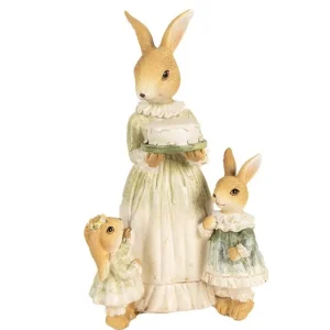 Clayre&eef Pasqua>Coniglietti a Passeggio 13x10x21 cm