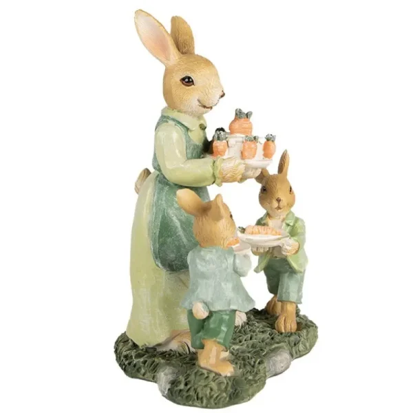 Clayre&eef Pasqua>Coniglietti con mamma 12x8x15 cm