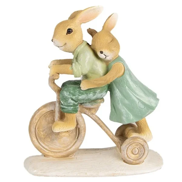 Clayre&eef Pasqua>Coniglietti in Bici 12x6x14 cm