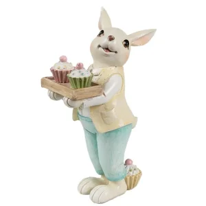 Clayre&eef Pasqua>Coniglietto con cupcake 11x6x16 cm