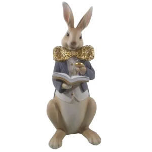 Clayre&eef Pasqua>Coniglietto studioso con Abito in Velluto 15x13x40cm