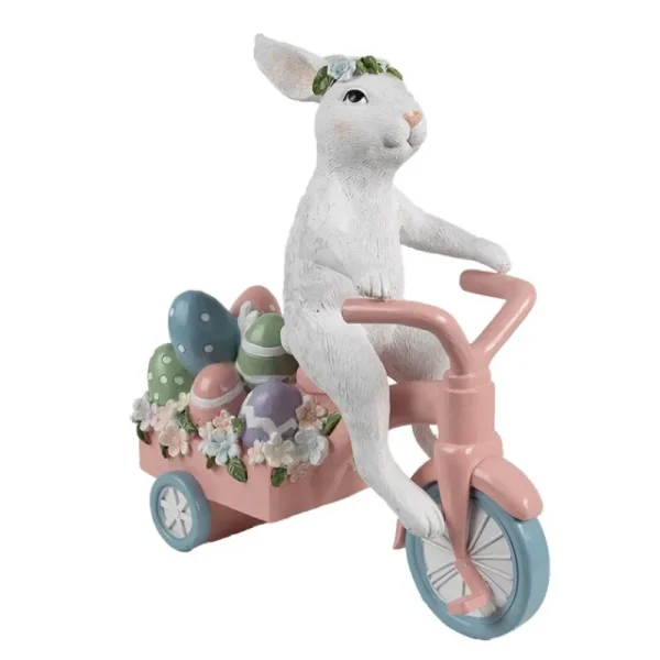 Clayre&eef Pasqua>Coniglio su bicicletta 29x12x31 cm