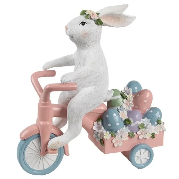 Clayre&eef Pasqua>Coniglio su bicicletta 29x12x31 cm