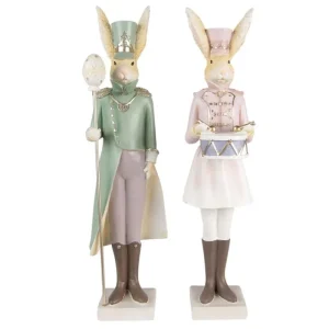 Clayre&eef Pasqua>Coppia Coniglietti 11x10x43cm
