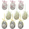 Clayre&eef Pasqua>Decorazione pendente uovo (set 9) Ø 5x8 cm