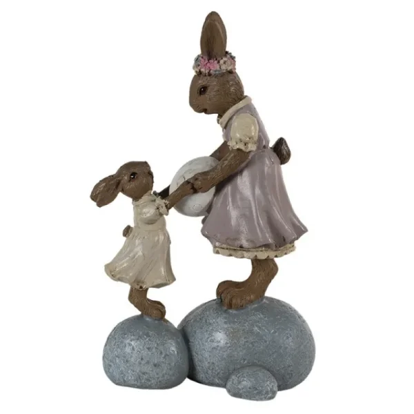 Clayre&eef Pasqua>Mamma coniglietta con Figlia 10x6x17cm