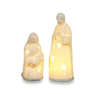 Henriette Natale>Natività con Luce 2pz in Ceramica - Decorazioni Uniche