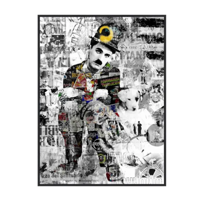 Drimmer Pop Art Culture | Quadri>"Chaplin Tags 75x100cm: Arte Pop per la Tua Casa"