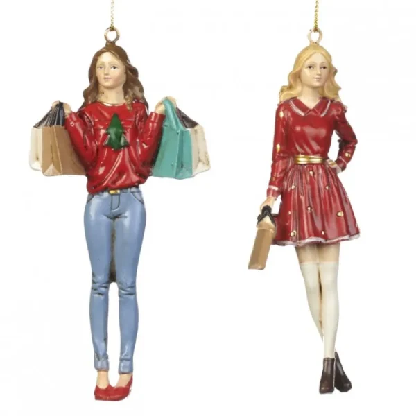 Goodwill Natale>"Shopping Girl 11,5cm: Decorazioni Uniche per la Tua Casa"