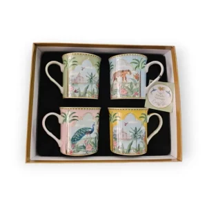 EasyLife Tazze>Set 4 Mug 300ml Paradise Sauvage - Arredo Elegante e Regalo