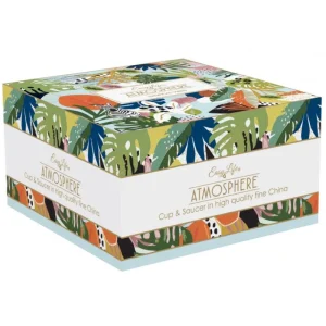 EasyLife Tazze>Set 4 Mug Tropical Vibes in Porcellana - Idea Regalo Unica