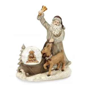 Fade Natale>Snow Globe Babbo con Slitta 17x11x22cm