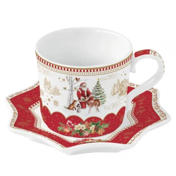 EasyLife Natale>Tazza con piattino 250 ml Christams Memories