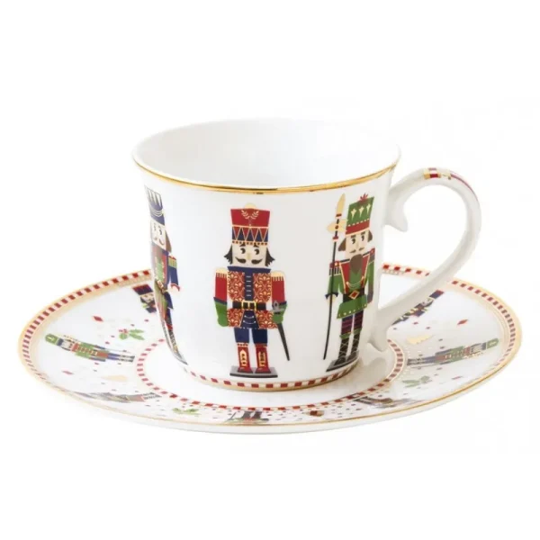 EasyLife Natale>Tazza da the' con piattino 200 ml Nutcracker